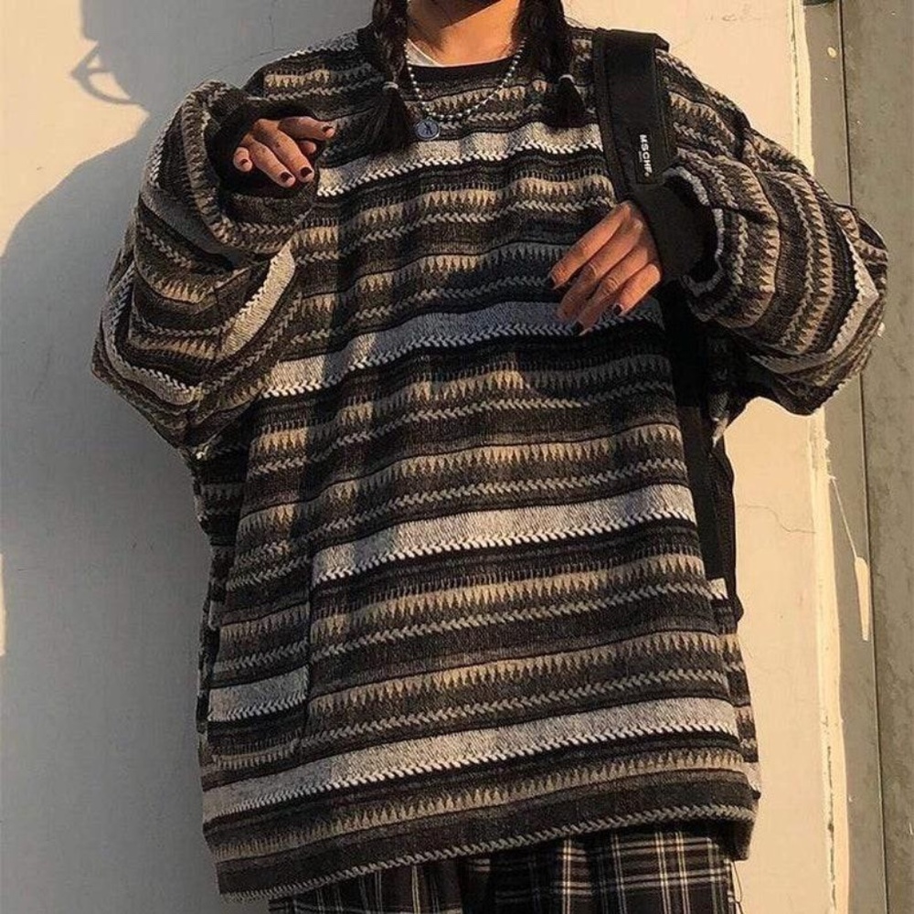 Retro Vintage Knitted Sweater 90's Clothing